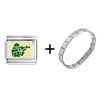 Gold  Tone Green Soldier Italian  Charm   Bracelet 