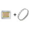 Sweet  Gold  &amp; Pink Italian  Charm   Bracelet 