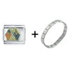 Usa &amp;  Australia  Flags Italian Charm Bracelet