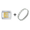 Gold Plated Textured  Letter   E  Italian Charm Bracelet