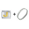 Gold Plated Textured  Letter   J  Italian Charm Bracelet