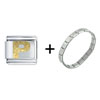 Gold Plated Textured  Letter   P  Italian Charm Bracelet