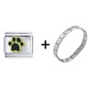 Paw  Black Combination Italian Charm Bracelet
