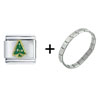 Christmas  Tree  With Golden Line Combination  Italian   Charm   ... 