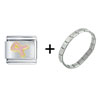 Pink Ribbon Fight Breast  Cancer  Italian Charm  Bracelet 