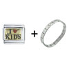 I Heart  Kids  Gold Italian Charm Bracelet