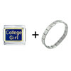Gold Plated College Girl Italian  Charm  Bracelet