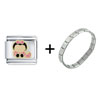 Cute Pink  Dress  Girl Italian Charm Bracelet