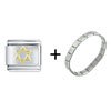  Gold  Tone  Star  Of David Italian Charm Bracelet