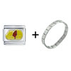 Sleeping Golden  Bear  Italian Charm Bracelet