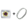 February  Amethyst  Color  Birthstone  Flower Italian Charm  ... 