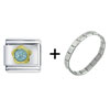 March  Aquamarine  Color Birthstone Flower Italian Charm  ... 