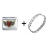 Purple Winged Heart Italian Charm Bracelet