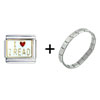 I  Heart  2 Read Combination Italian Charm  Bracelet 