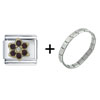 January  Garnet  Color Birthstone Flower Italian Charm Bracelet  ... 