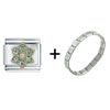 March  Aquamarine  Color Birthstone Flower Italian Charm  ... 