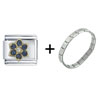 September  Sapphire  Color Birthstone Flower Italian Charm  ... 