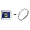 Blue  Beauty  In  Chinese  Italian Charm Bracelet