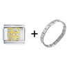  Letter   N  Studded Italian Charm Bracelet