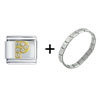  Letter   P  Studded Italian Charm Bracelet