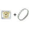  Letter   W  Studded Italian Charm Bracelet