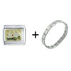 White Round  Car   Italian   Charm  Bracelet