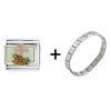  Cross  Flower Combination Italian  Charm   Bracelet 