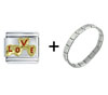  Gold  Love  Hearts  Italian Charm Bracelet