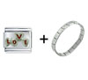  Silver  Love Hearts Italian  Charm  Bracelet