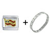 Wavy  Usa   Flag   Italian   Charm  Bracelet FBT_T384_PG_STARTER