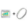 Megaphone Cheer Combination Italian Charm Bracelet