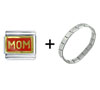 Red  Mom   Italian  Charm Bracelet
