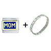  Mom  In Blue Italian Charm Bracelet