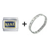 Navy Blue  Nana  Italian Charm Bracelet