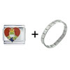  Frog   Prince  Heart Combination Italian Charm Bracelet