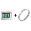  Silver  Tone Best Italian  Charm   Bracelet 