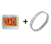 Red  Dad  Combination  Italian  Charm Bracelet