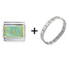 Aqua  Dad   Italian  Charm Bracelet