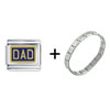 Gold Tone Blue  Dad   Italian  Charm Bracelet