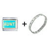 Aqua Blue Aunt Italian  Charm   Bracelet 