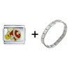Red Clown  Fish  Combination  Italian   Charm  Bracelet