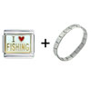 I Heart Fishing Combination Italian Charm Bracelet