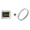 Sara  Name  Italian Charm Bracelet