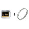 Sam  Name  Italian Charm Bracelet