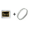David  Name  Italian Charm Bracelet