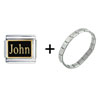 John  Name  Italian Charm Bracelet