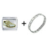 Tennis  Shoe  Gray Italian  Charm  Bracelet