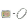 Rose Pink Combination Italian  Charm  Bracelet