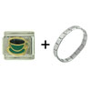 Coffee Cup Green Combination Italian Charm  Bracelet 