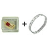 Cell  Phone  Red Italian Charm Bracelet